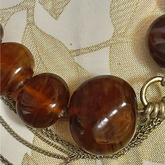 VTG Kenneth Cole Brown Glass Beaded Necklace Multi-Chain Adjustable 16-18” - Picture 2 of 8